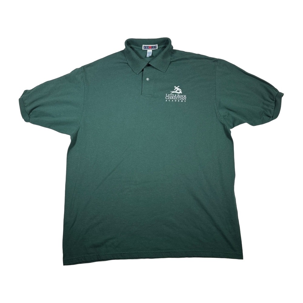 Jerzees Little Rock Christian Academy Green Polo Shirt‎ Adult XL Embroidered